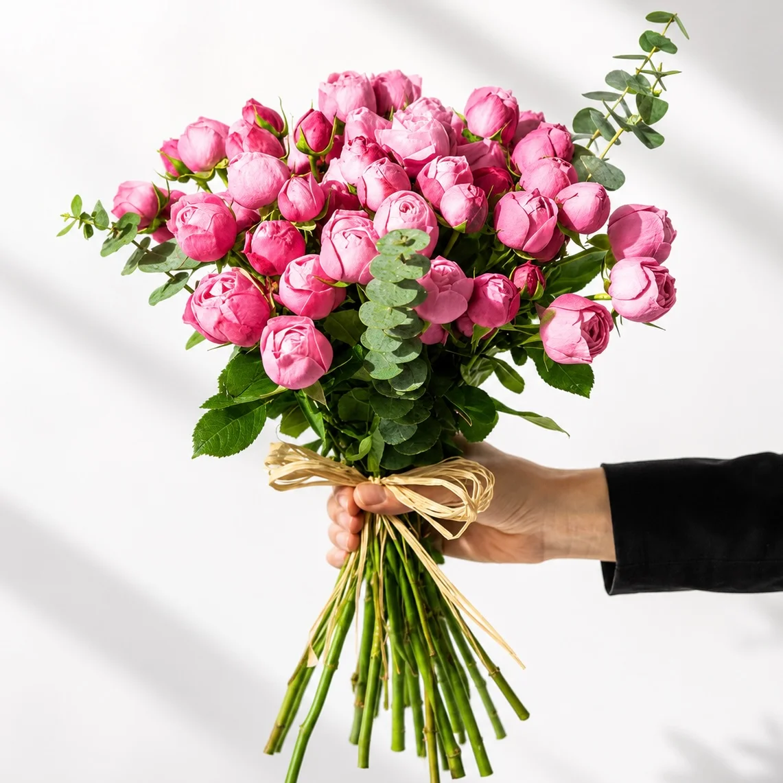 11 Pink Peony Spray Roses Bunch-2